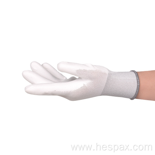 Hespax High Quality Safety Industrial Mechanic PU Gloves